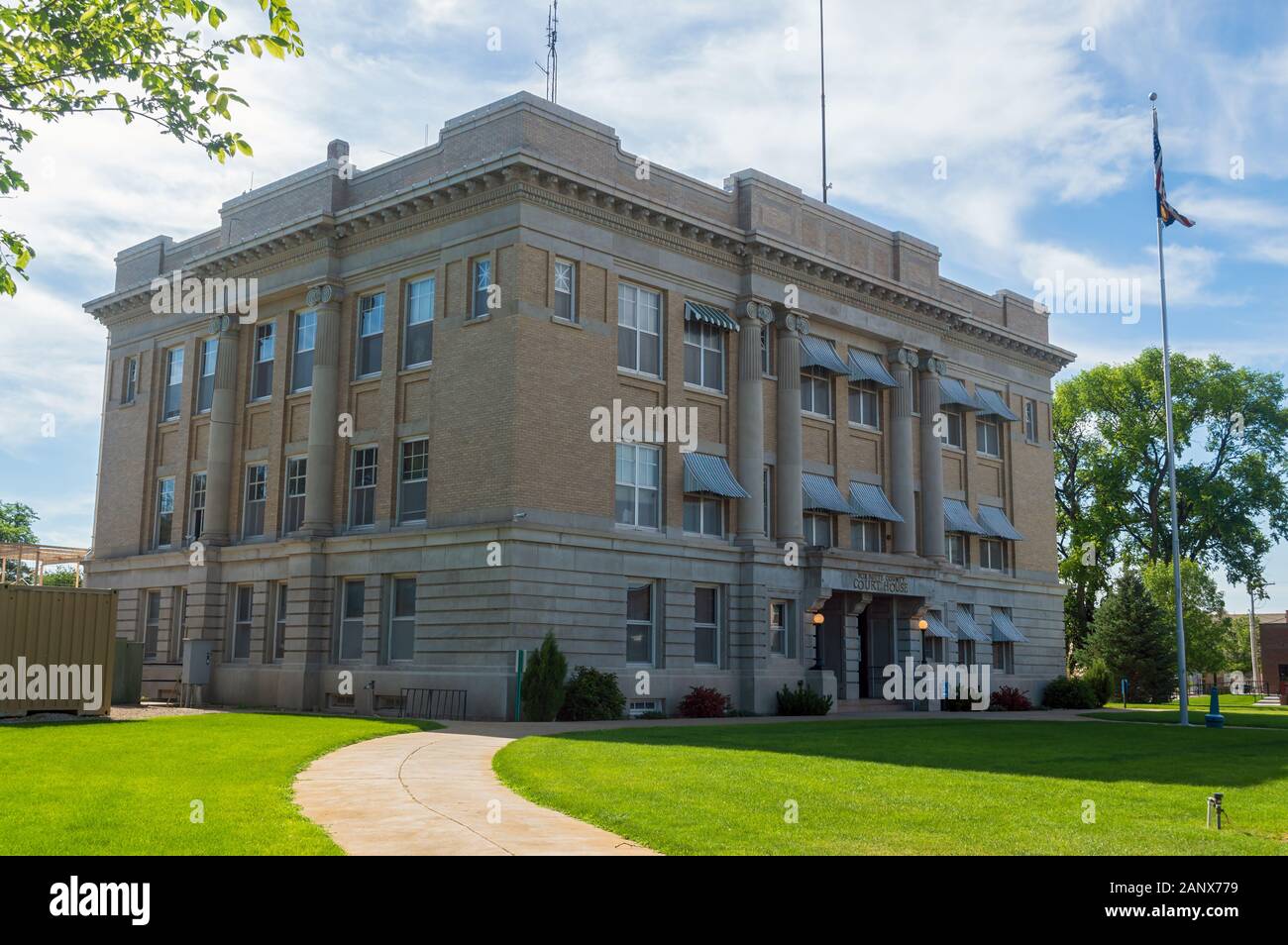 Allianz, Nebraska - 26. Juli 2014: Die Box Butte County Courthouse Stockfoto
