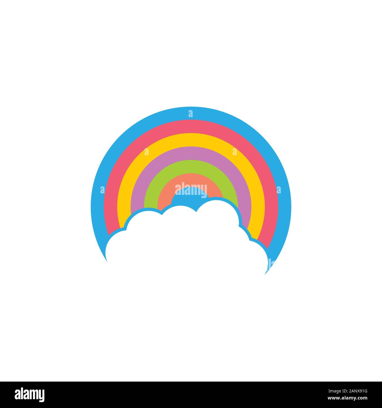 Rainbow cloud Kreis logo Vektor Stock Vektor