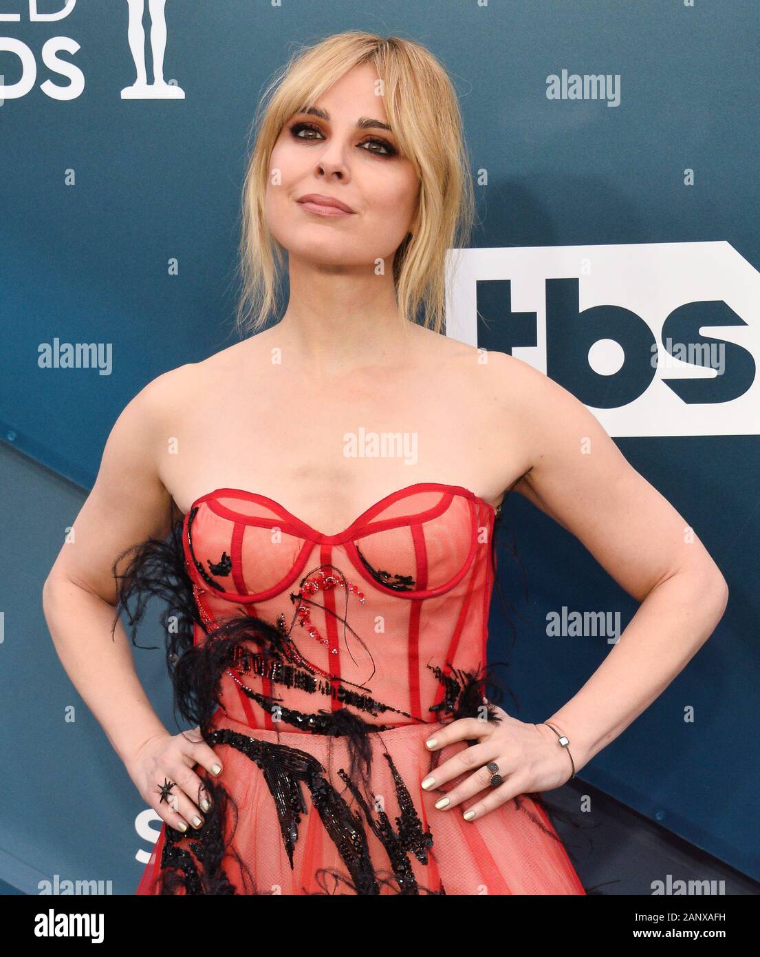 Los Angeles, USA. 19 Jan, 2020. Cara Buono kommt für die 26. jährlichen SAG Awards im Shrine Auditorium in Los Angeles am Sonntag, 19. Januar 2020 statt. Die Screen Actors Guild Awards werden live auf TNT und TBS ausgestrahlt werden. Foto von Jim Ruymen/UPI Quelle: UPI/Alamy leben Nachrichten Stockfoto