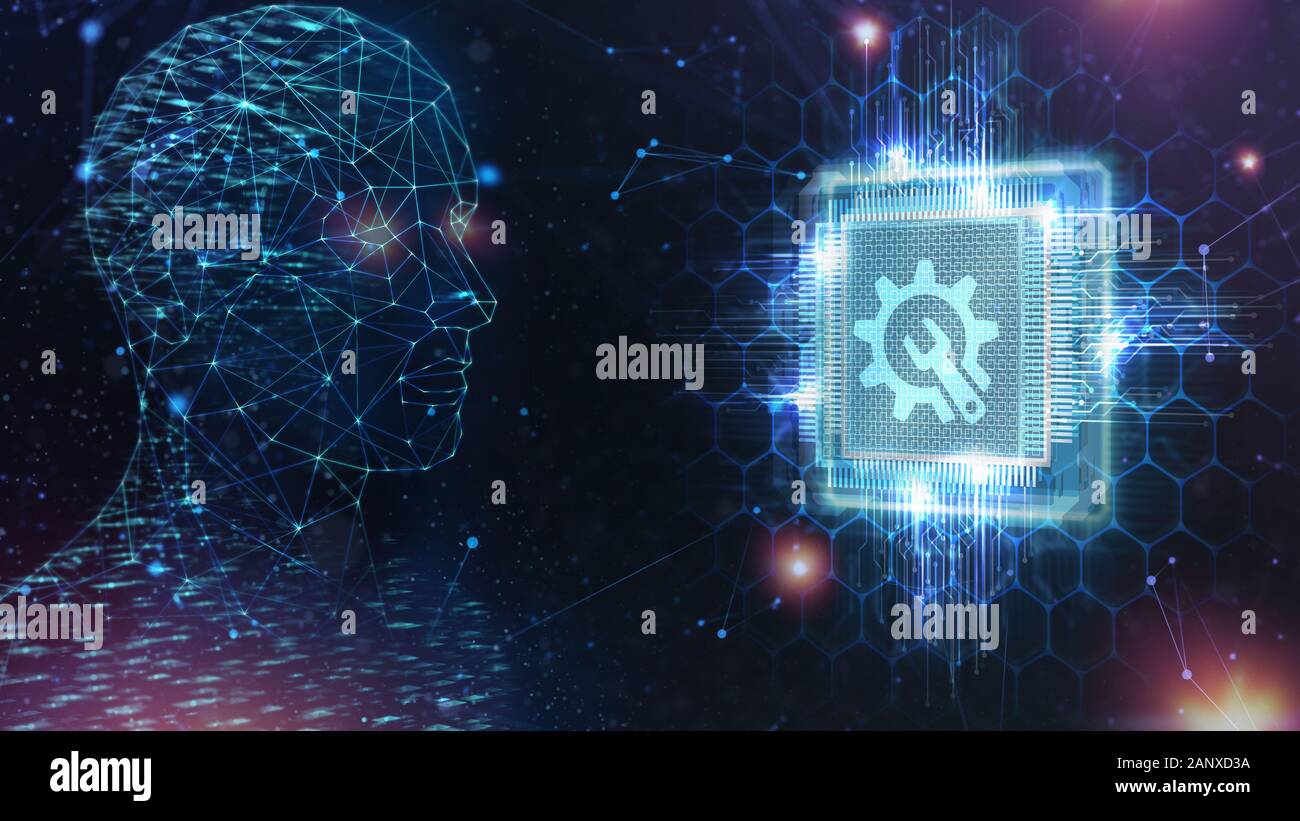 Wirtschaft, Technologie, Internet und Netzwerk Konzept. Technischer Support Kundendienst. Stockfoto