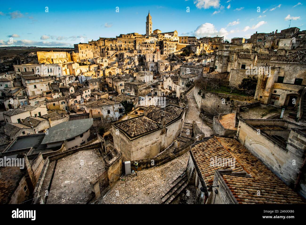 Die Sassi, der Altstadt von Matera, Italien Stockfoto