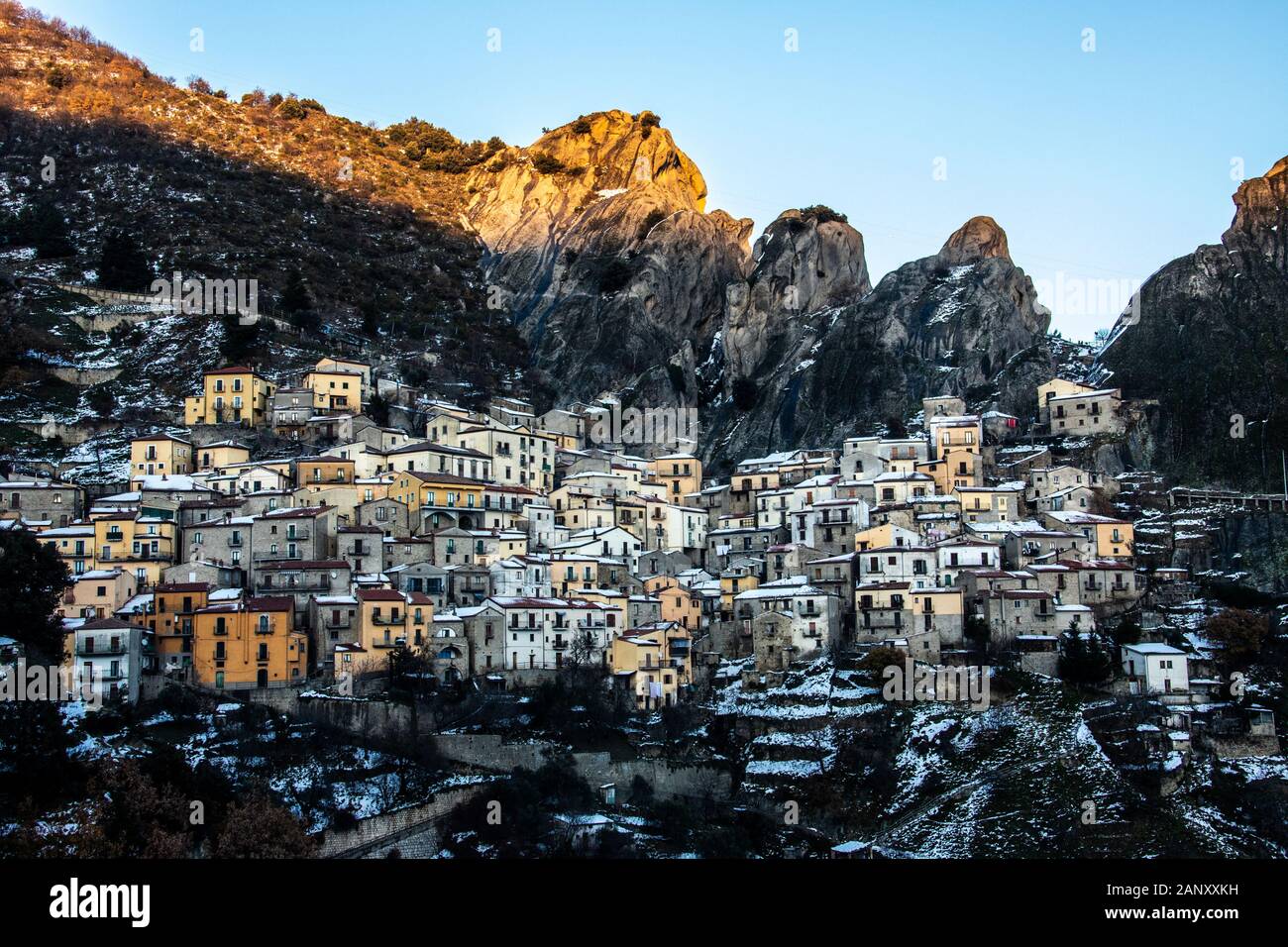 Castelmezzano, Provinz von Potenza, Italien Stockfoto