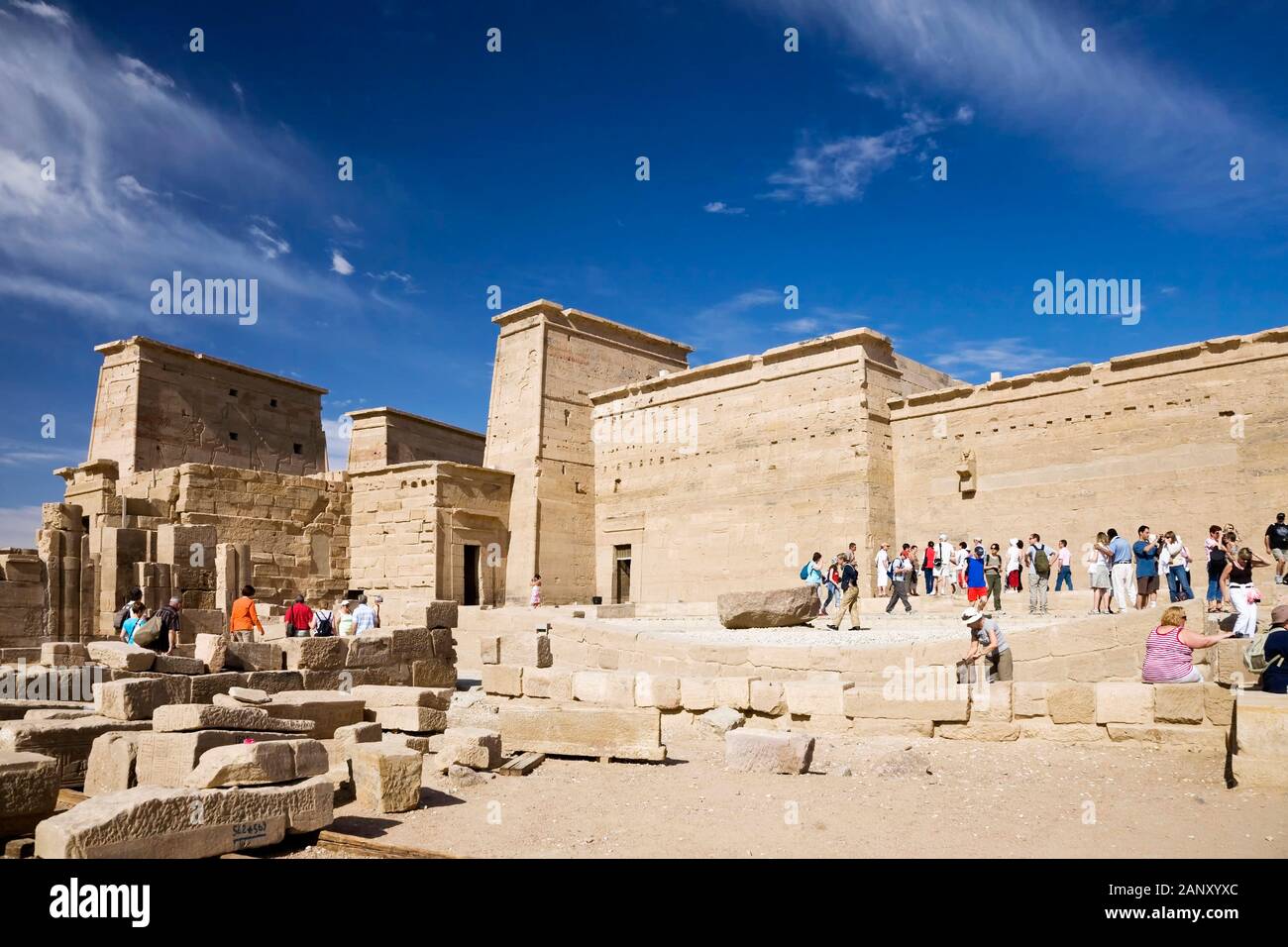 Tempel von Isis Philae, auch Philae-Tempel, Insel Agilkia im Nassersee, Assuan, Ägypten, Nordafrika, Afrika Stockfoto