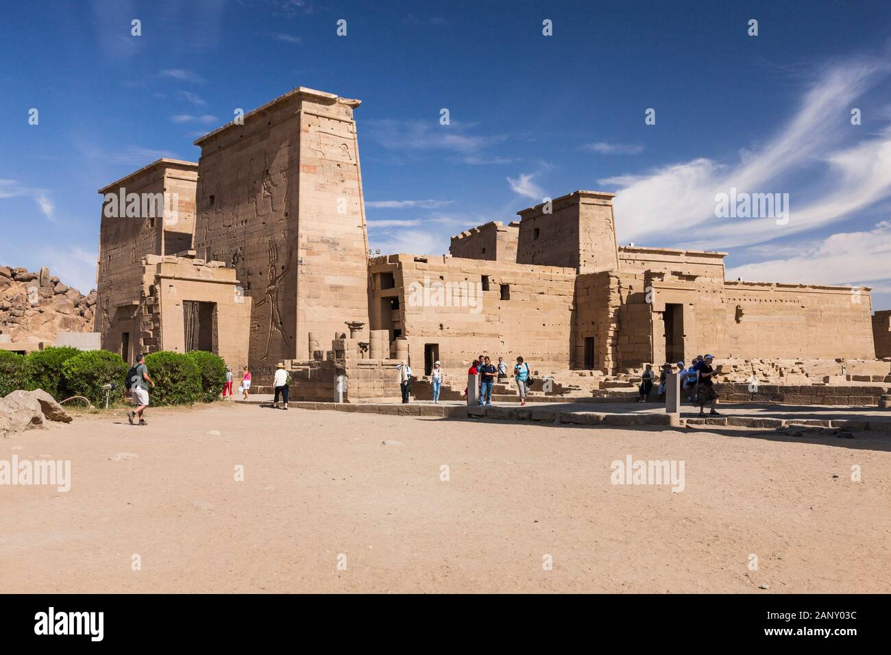 Tempel von Isis Philae, auch Philae-Tempel, Insel Agilkia im Nassersee, Assuan, Ägypten, Nordafrika, Afrika Stockfoto
