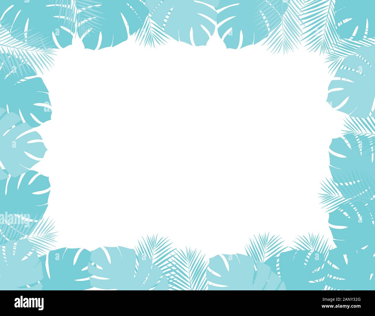 Vector Illustration aus Palmblättern. Aqua menthe Blätter Hintergrund. Stock Vektor