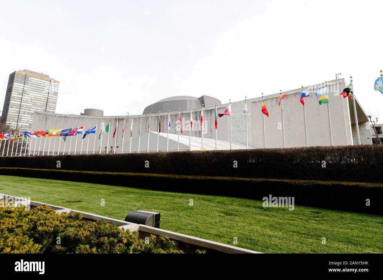 New York, NY-1/30/19: der Hauptsitz der Vereinten Nationen Gebäude in Manhattan, New York, NY, USA Stockfoto
