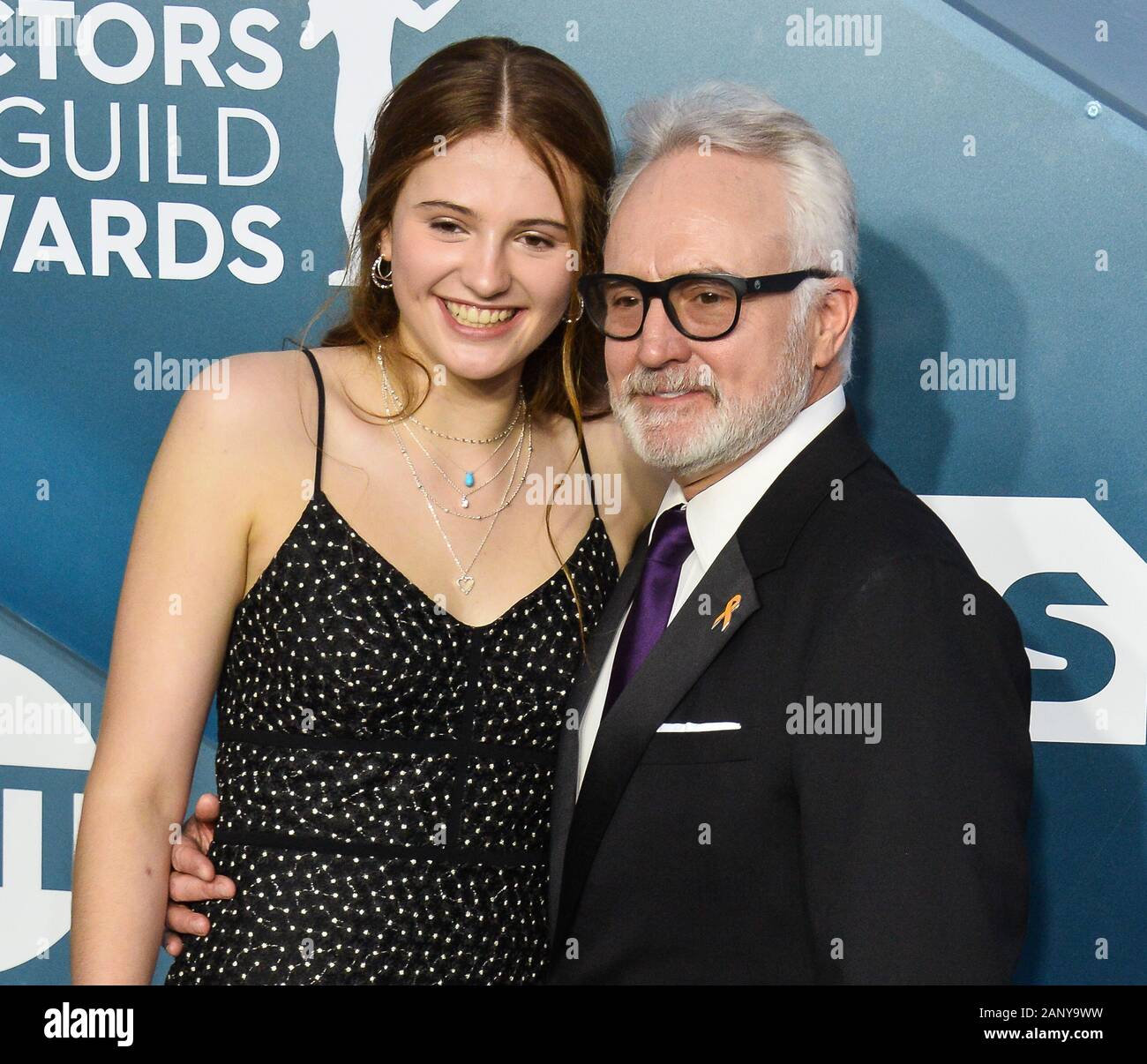 Los Angeles, USA. 19 Jan, 2020. (L - R) Maria Louisa Whitford und Bradley Whitford kommen für die 26. jährlichen SAG Awards im Shrine Auditorium in Los Angeles am Sonntag, 19. Januar 2020 statt. Die Screen Actors Guild Awards werden live auf TNT und TBS ausgestrahlt werden. Foto von Jim Ruymen/UPI Quelle: UPI/Alamy leben Nachrichten Stockfoto