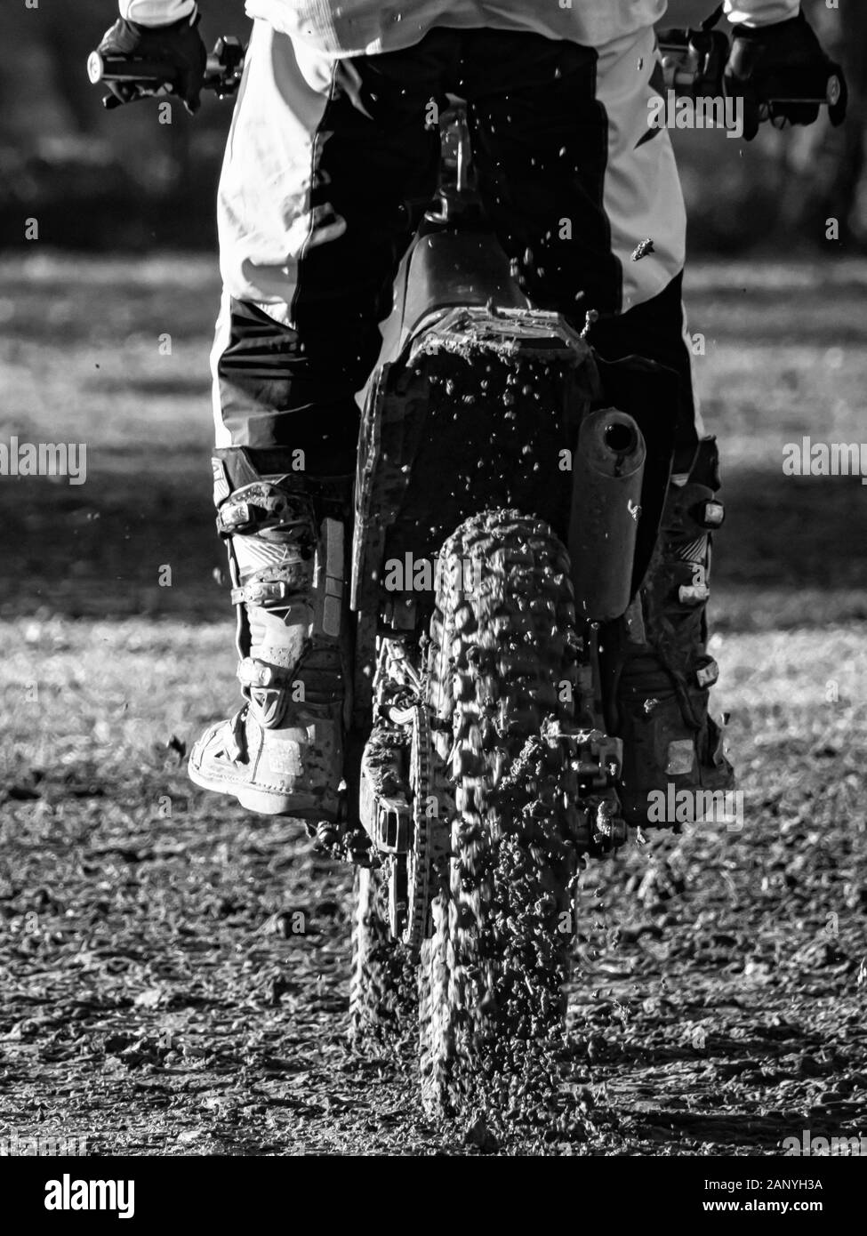 Motocross Szene auf einem Trail Stockfoto