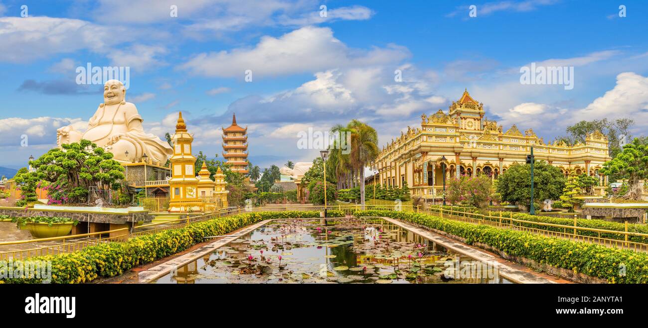 Landschaft mit Vinh Tranh Pagode in My Tho, Mekong Delta, Vietnam Stockfoto