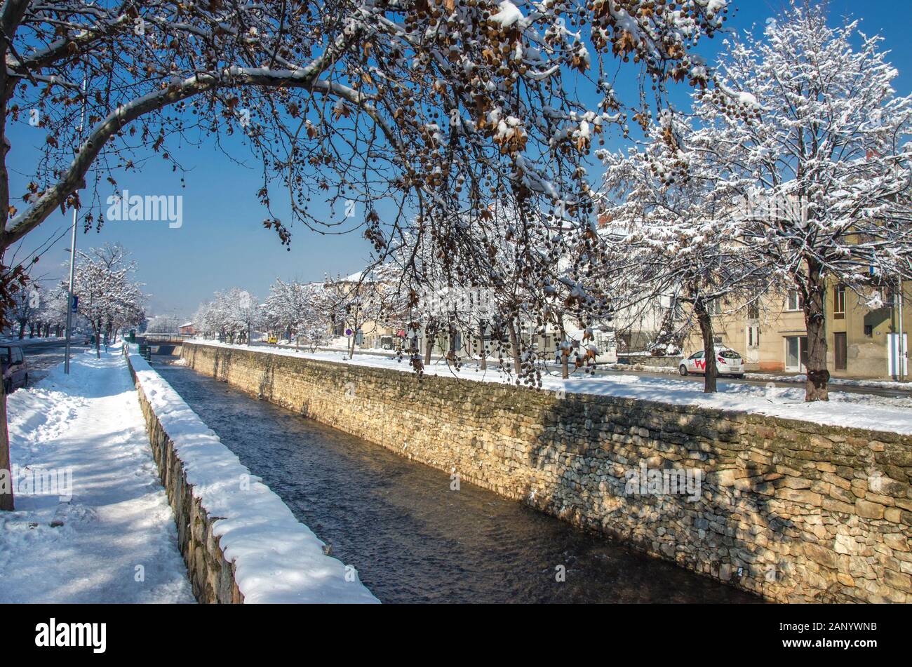 Bitola, Mazedonien - Dragor-Fluss (Драгор) Stockfoto