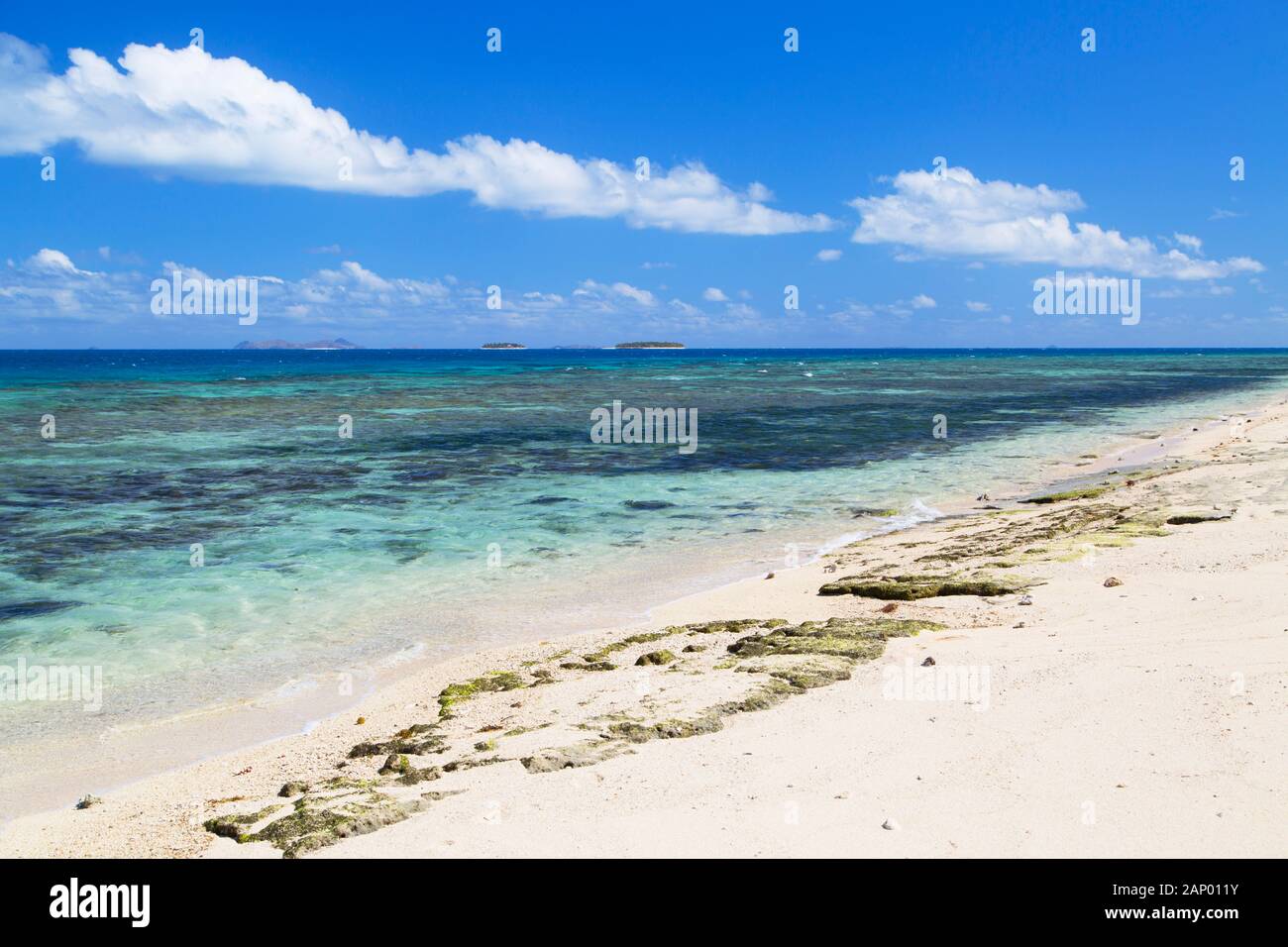 Strand auf Bounty Island, Mamanuca Inseln, Fidschi Stockfoto