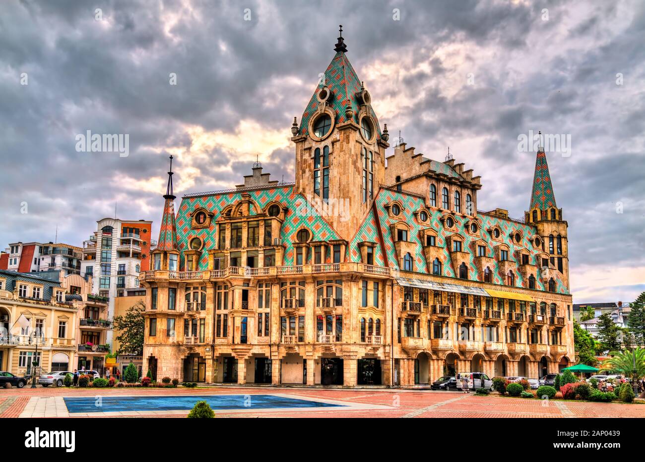 Gebäude in Europa Platz von Batumi, Georgien Stockfoto