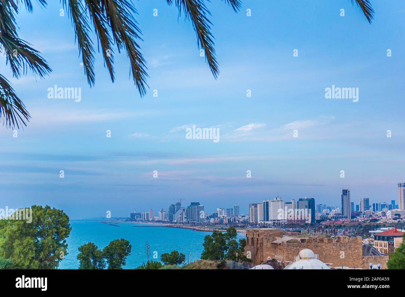 Jaffo Cityscap aus in Richtung Tel Aviv, Israel Stockfoto