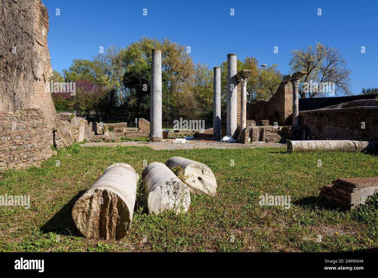 Rome. Italy. Ostia Antica. Remains of the Synagogue, ca. mid 1st century AD.  Regio IV - Insula XVII - Sinagoga (IV,XVII,1) Stockfoto