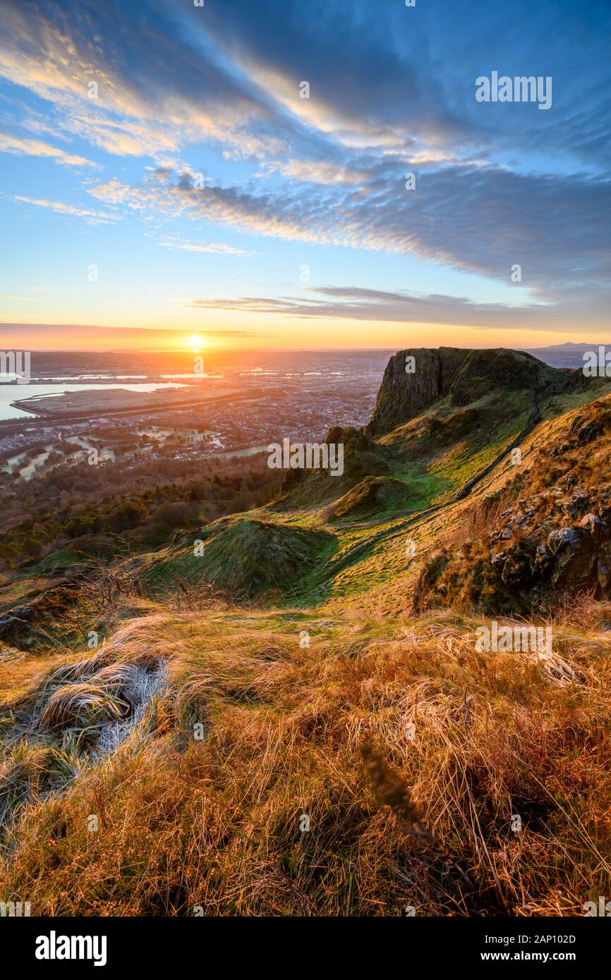 Blick über Belfast von Cavehill Stockfoto