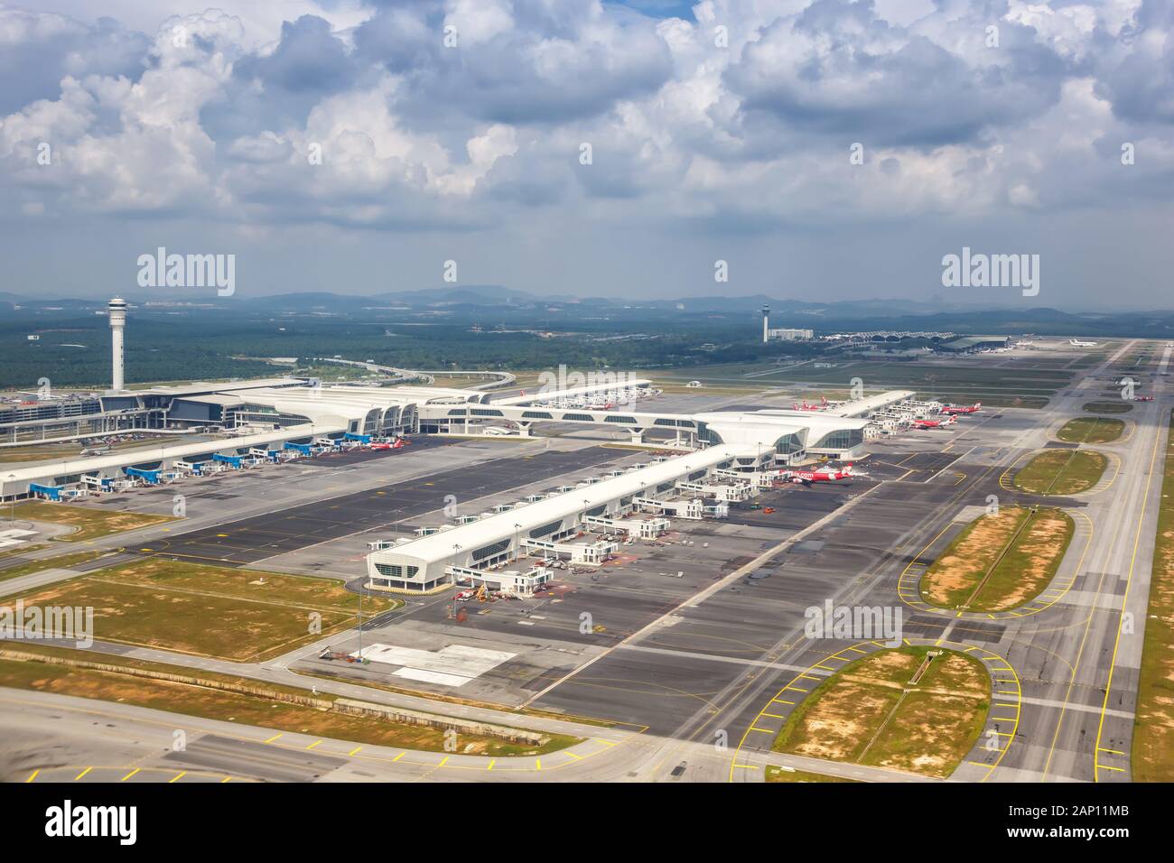 Kuala Lumpur, Malaysia - Januar 22, 2018: Kuala Lumpur International Flughafen KLIA Luftbild (KUL) in Malaysia. | Verwendung weltweit Stockfoto
