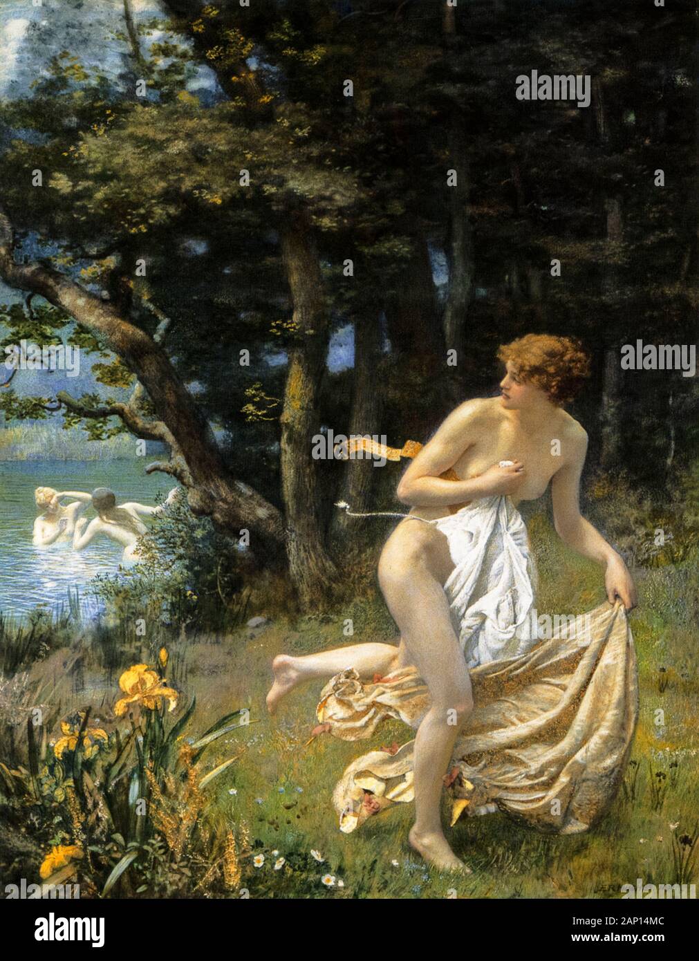 Edward Robert Hughes, Diana's Dirnen, Malerei, 1898 Stockfoto