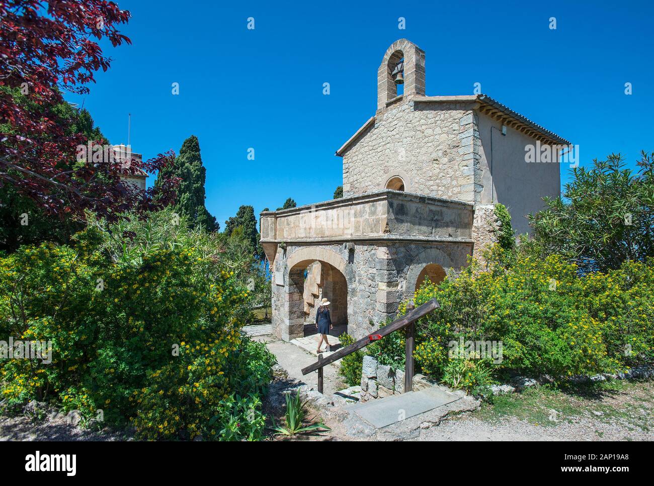 Kapelle in Monastir de Miramar, in der Nähe von Valldemosa, Mallorca, Balearen, Spanien Stockfoto
