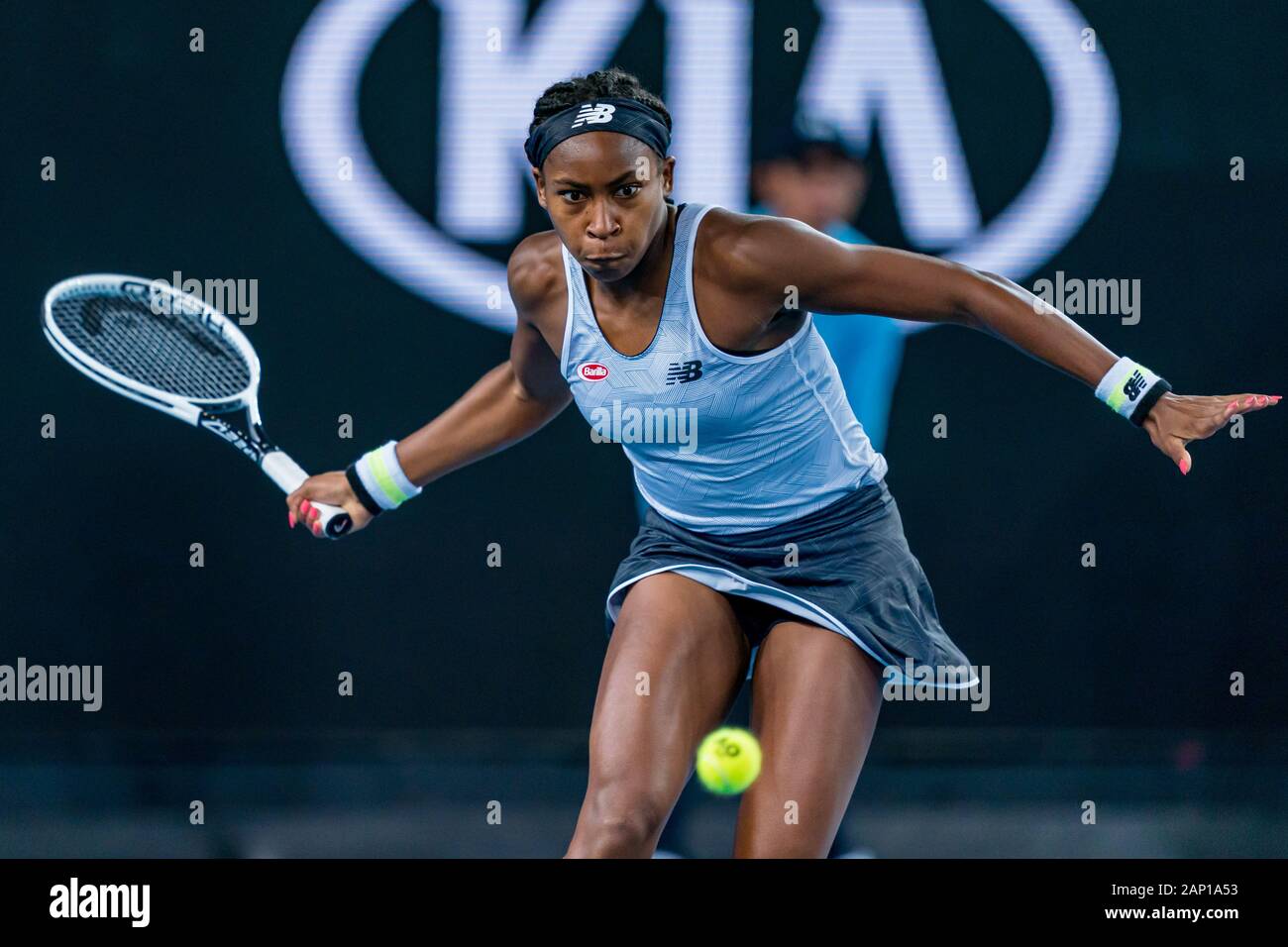 Melbourne, Australien. 20 Jan, 2020. Coco Gauff der USA bei den Australian Open Tennis Championship 2020 Tag 1 Spiel im Melbourne Park Tennis Center, (© Andy Cheung/ArcK Images/arckimages.com/UK Tennis Magazin / International Sports Fotos) Credit: Roger Parker/Alamy leben Nachrichten Stockfoto