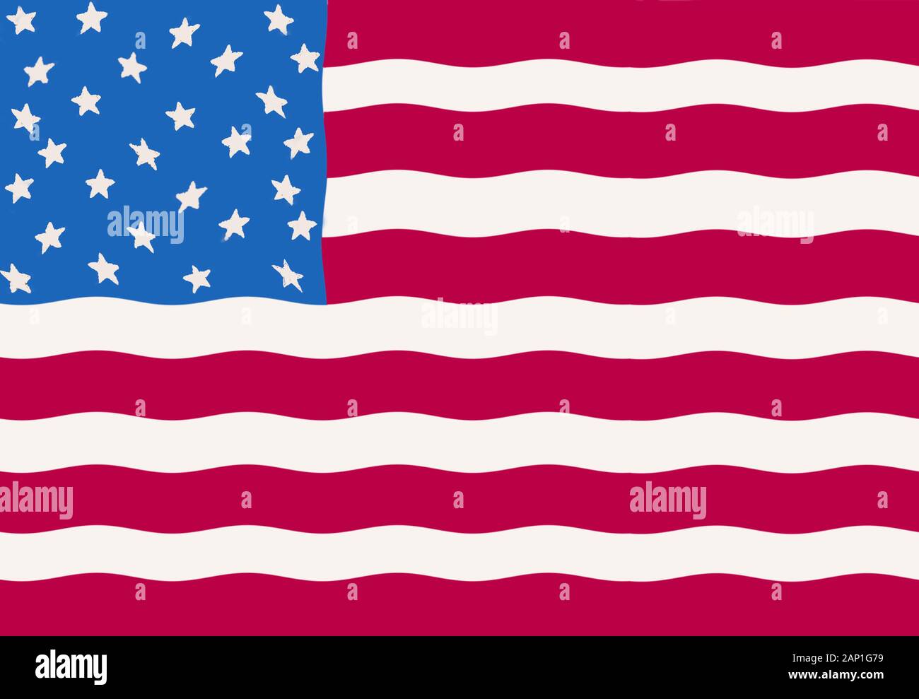 Eine Volkskunst Wiedergabe der amerikanischen Flagge Stockfoto