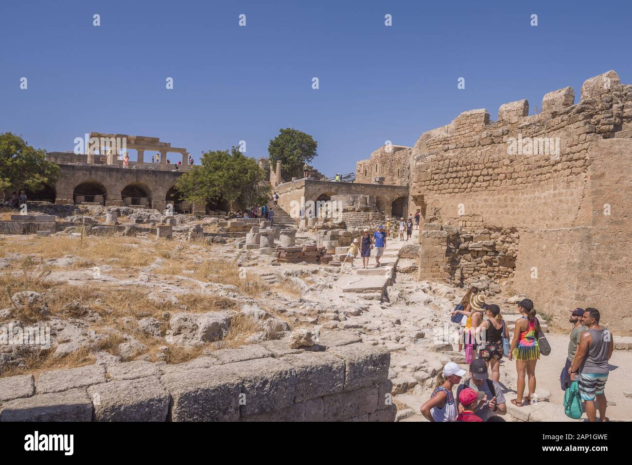 Akropolis von Lindos, Rhodos, Griechenland Stockfoto