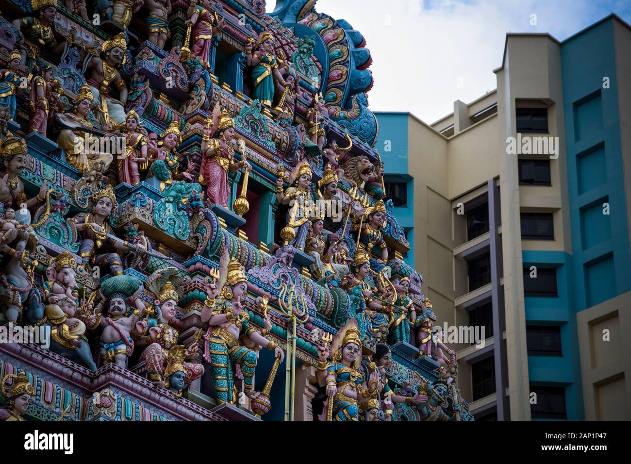 Sri Veeramakaliamman Tempel in Little India Stockfoto