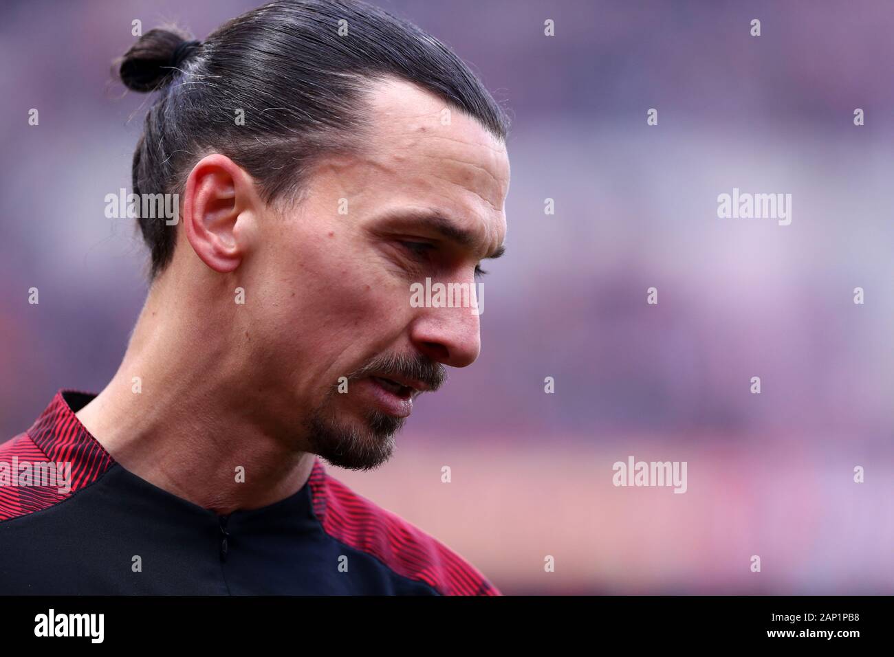 Mailand, Italien. 19. Januar 2020. Italienische Serie A AC Mailand vs Udinese Calcio. Zlatan Ibrahimovic von AC Mailand. Stockfoto