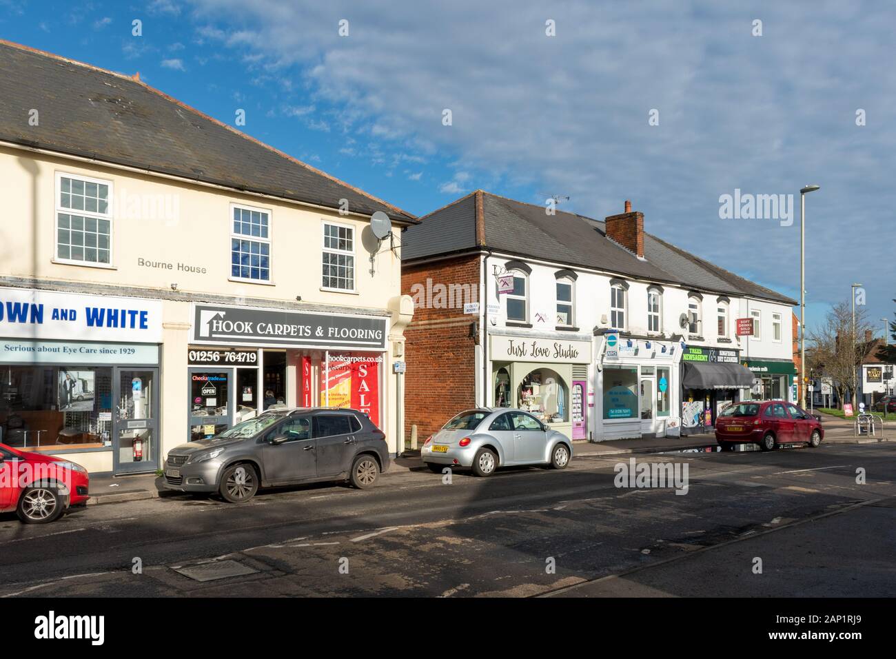 Geschäfte und Unternehmen in der Hook, Hampshire, England, Großbritannien Stockfoto