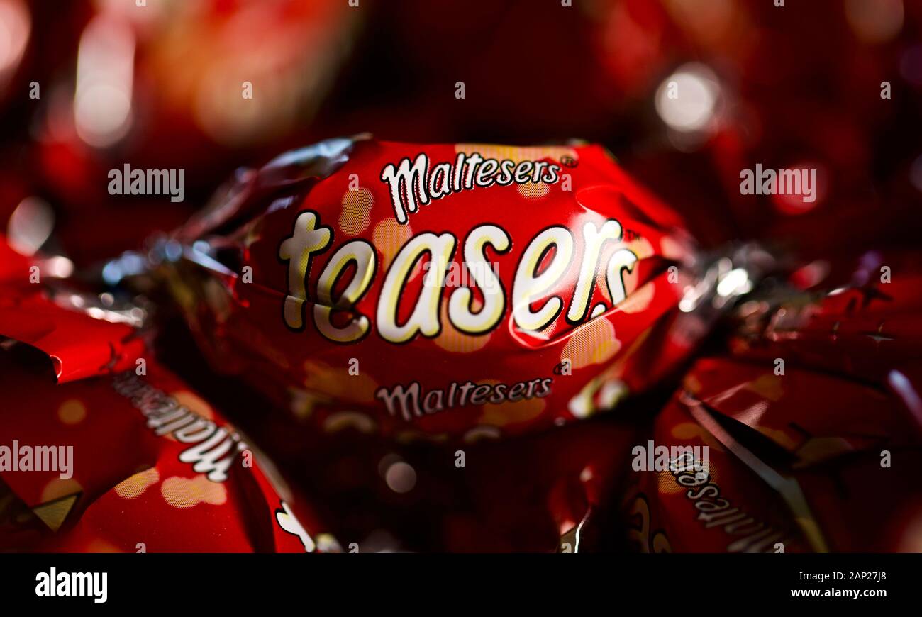 Maltesers Teaser einzeln verpackte Pralinen Stockfoto