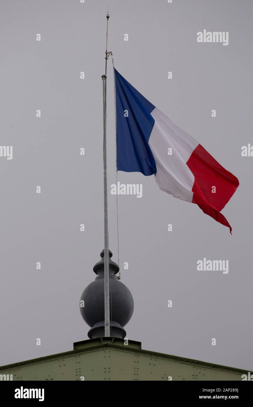 Staatsflagge sind beim Pressebesuch der Fotokunstmesse PARIS FOTO' im Grand Palais. Paris, 10.11.2019 Stockfoto