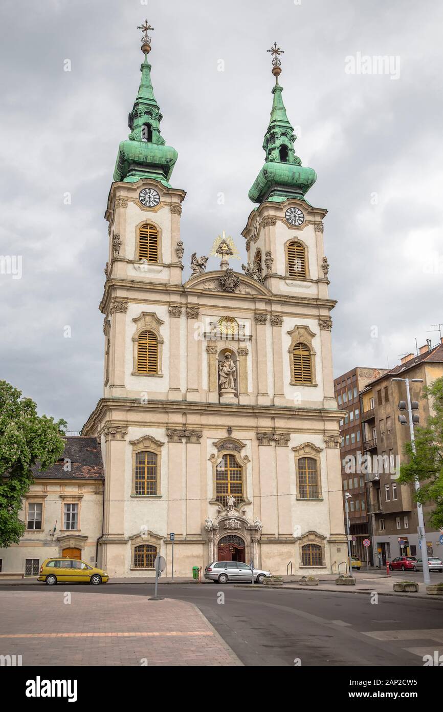 Kirche von St. Anne - Katholische Kirche in Budapest, am rechten Ufer der Donau. Stockfoto