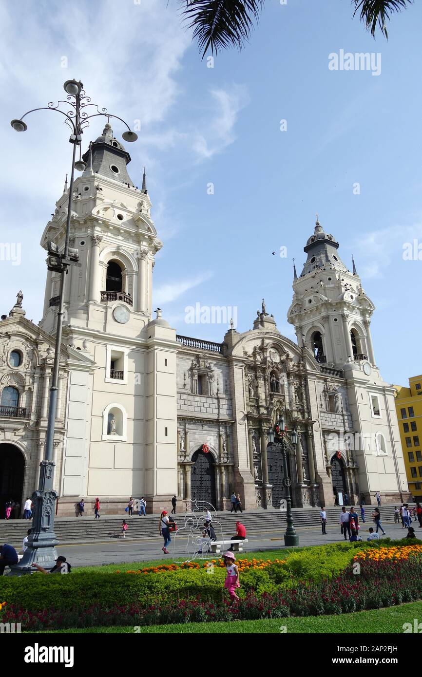 Kathedrale von Lima, Basílica Catedral Metropolitana de Lima y Primada del Perú, Lima, Historisches Zentrum, Peru, Südamerika Stockfoto