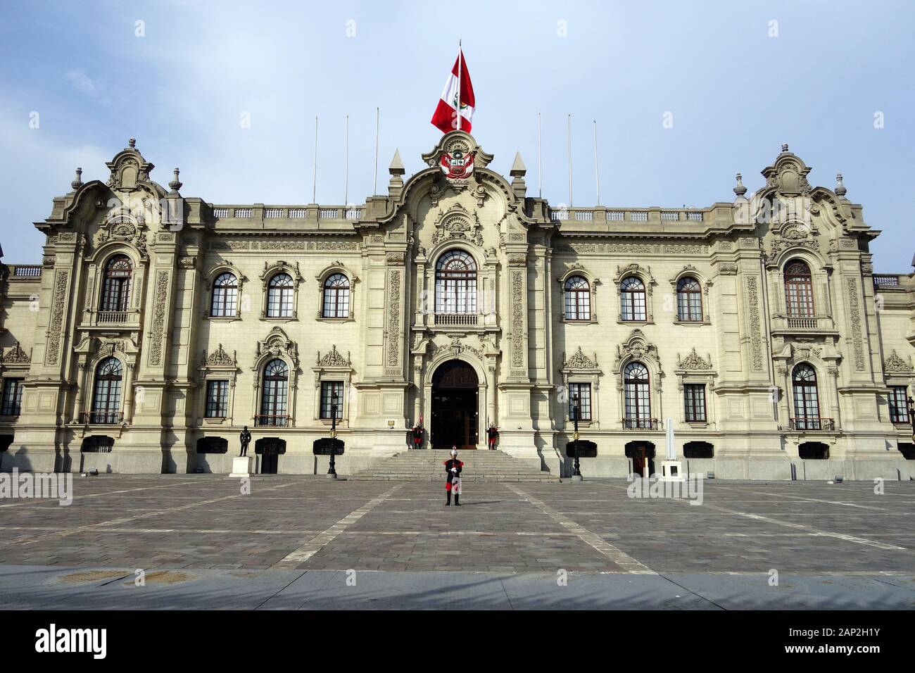 Regierungspalast, Haus Pizarro, Palacio de Gobierno del Perú, Lima, Historisches Zentrum, Peru, Südamerika Stockfoto