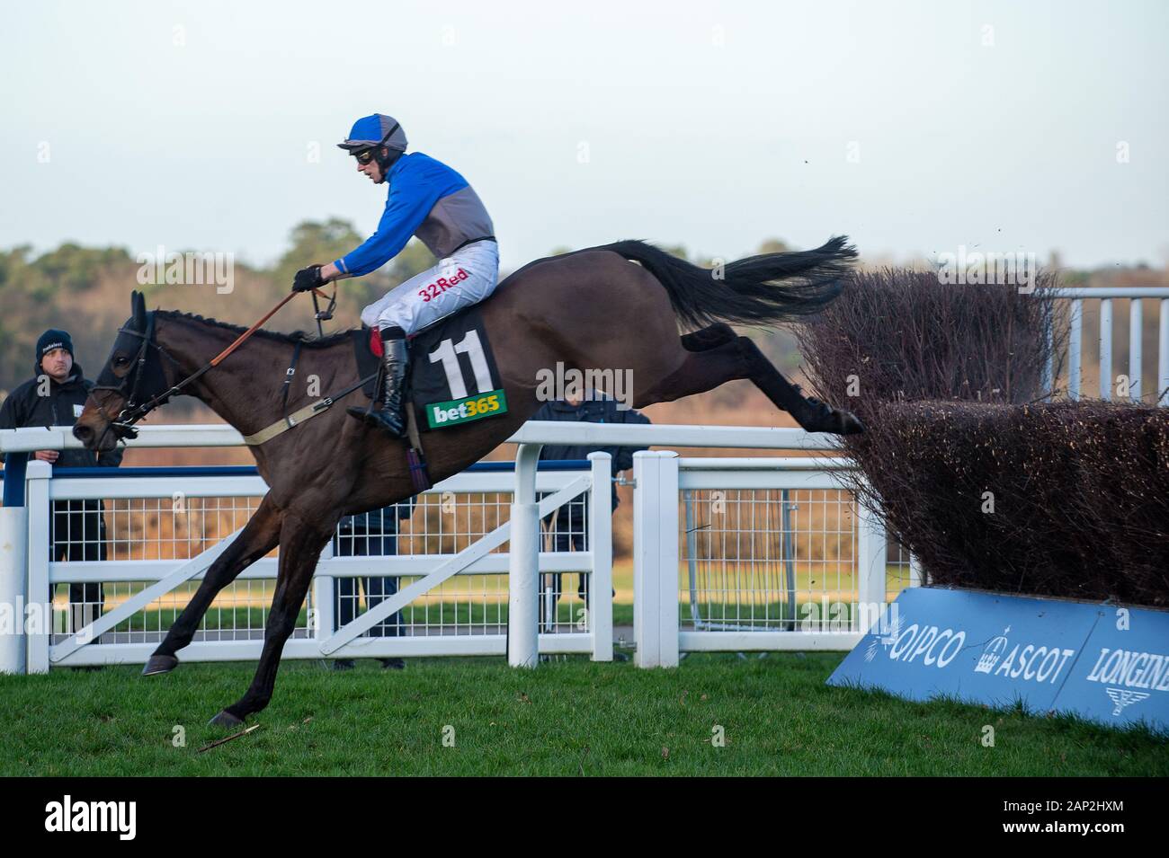 Ascot, Berkshire, Großbritannien. 18 Jan, 2020. Ascot, Berkshire, Großbritannien. 18 Jan, 2020. Jockey Paddy Brennan Rennen in der Bet365 Handicap Steeple Chase auf Pferd Aintree mein Traum. Inhaber Frau D J Braun, Trainer Milton Harris, Warminister, Züchter Anne Sophie Orriere & Didier Veillon. Credit: Maureen McLean/Alamy Stockfoto