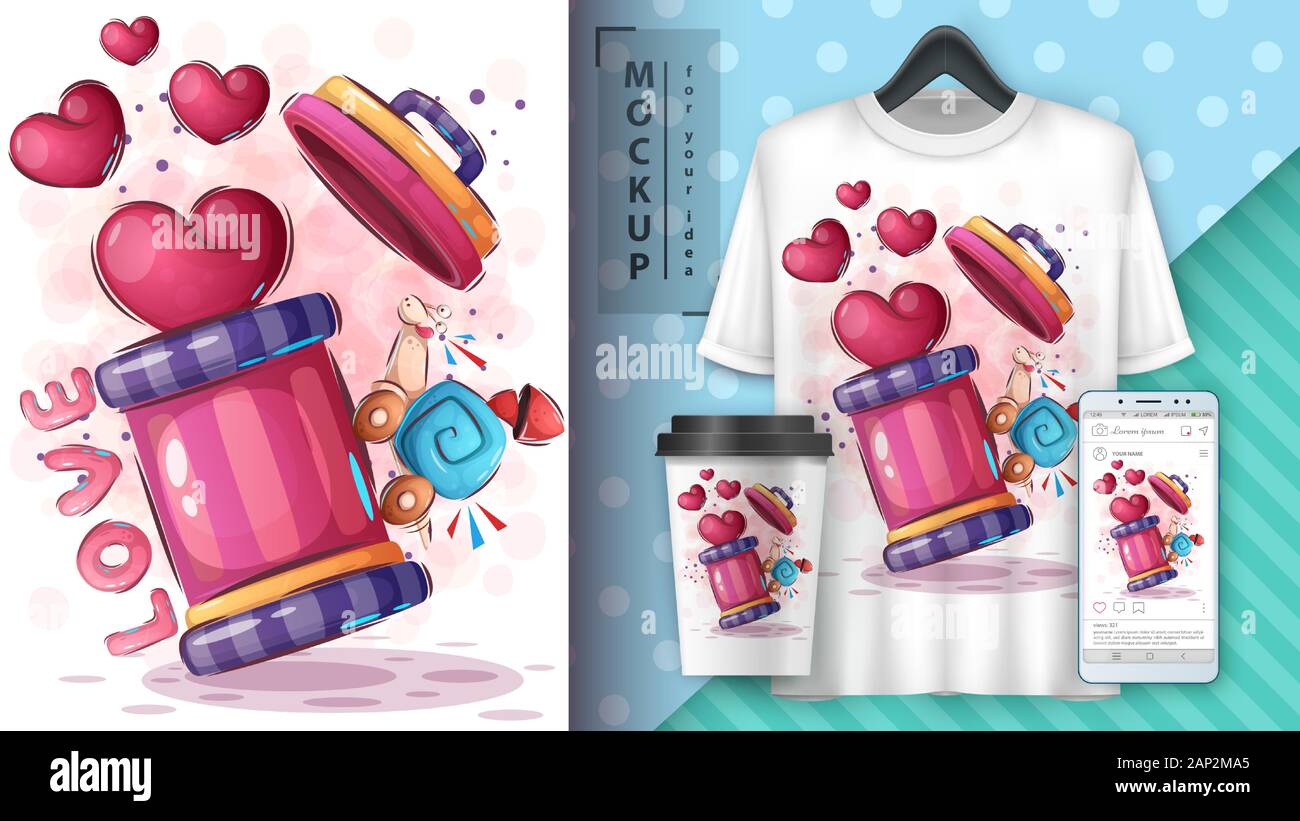 Liebe Schnecke Poster und Merchandising Stock Vektor