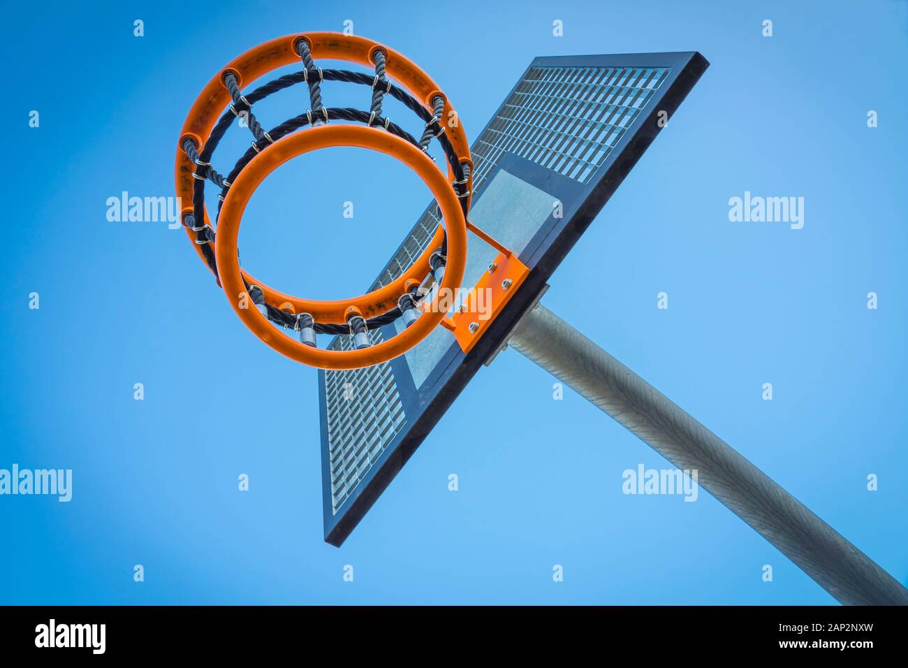 Abstrakte Sicht eines Basketballkorb. Stockfoto