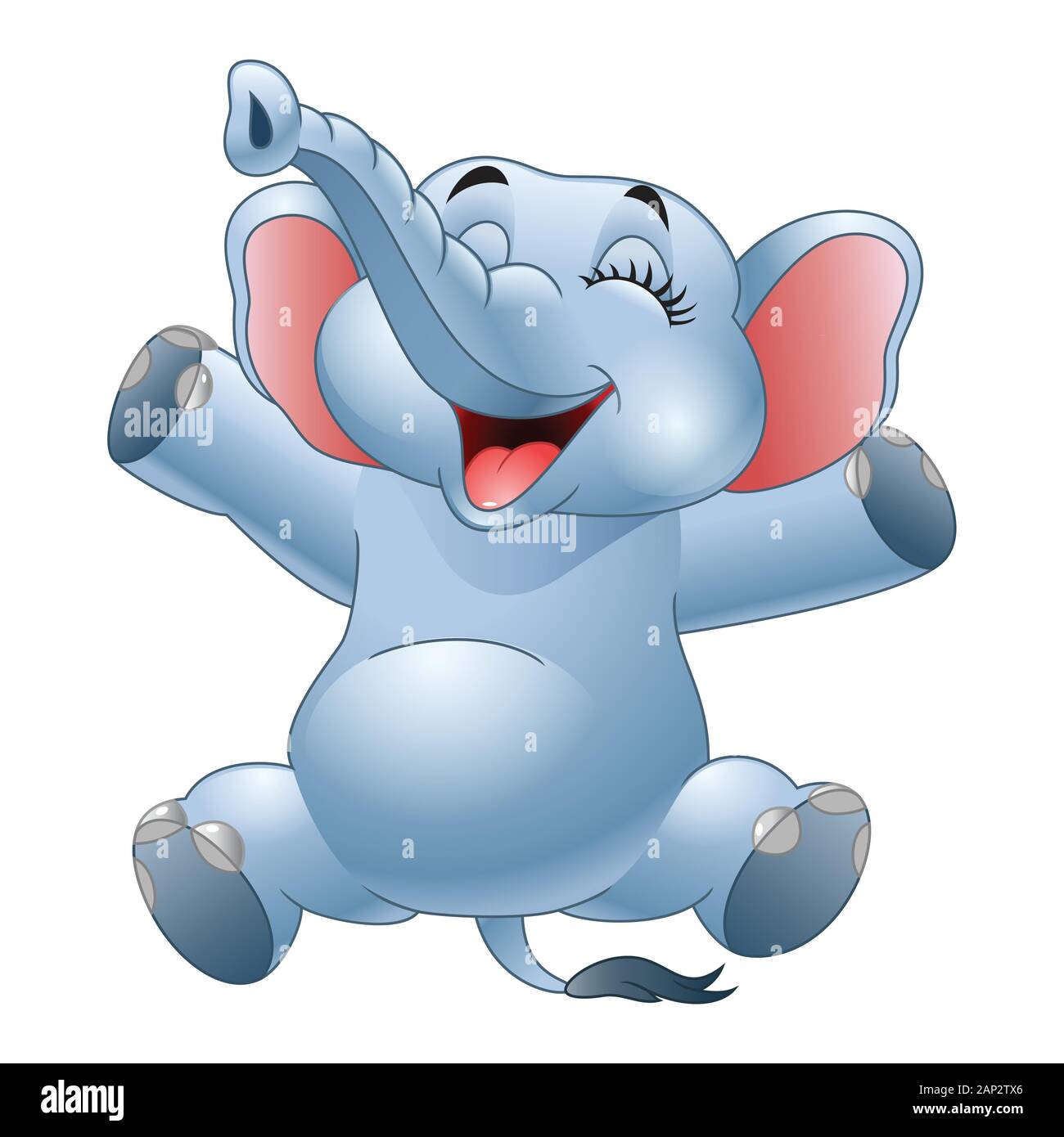 Cartoon Happy Elephant Stock Vektor