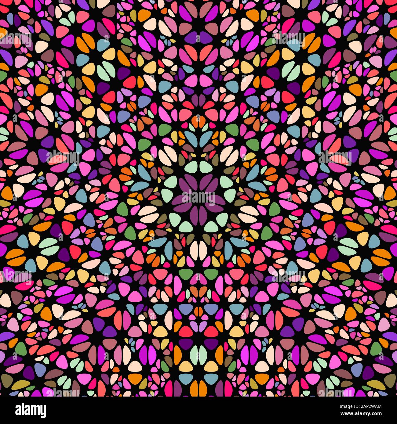 Bunte runde Mosaik Muster Hintergrund design-hypnotischen floral Rundschreiben Vektorgrafiken Stock Vektor