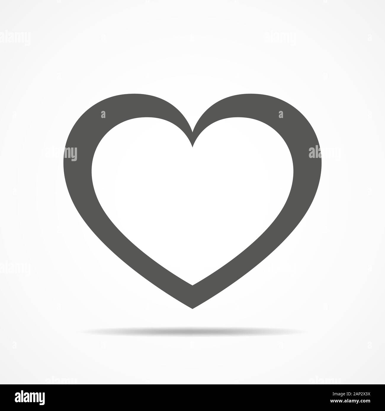Grau Herz für den Valentinstag. Abstraktes Herz auf hellen Hintergrund in flacher Ausführung. Vector Illustration. Stock Vektor