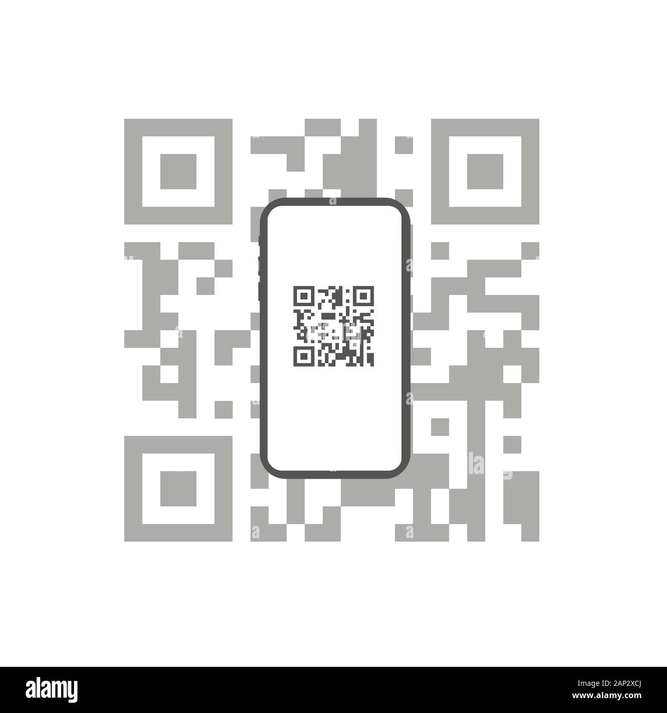 Online Shopping - QRcode Scannen via Smartphone Anwendung Stock Vektor