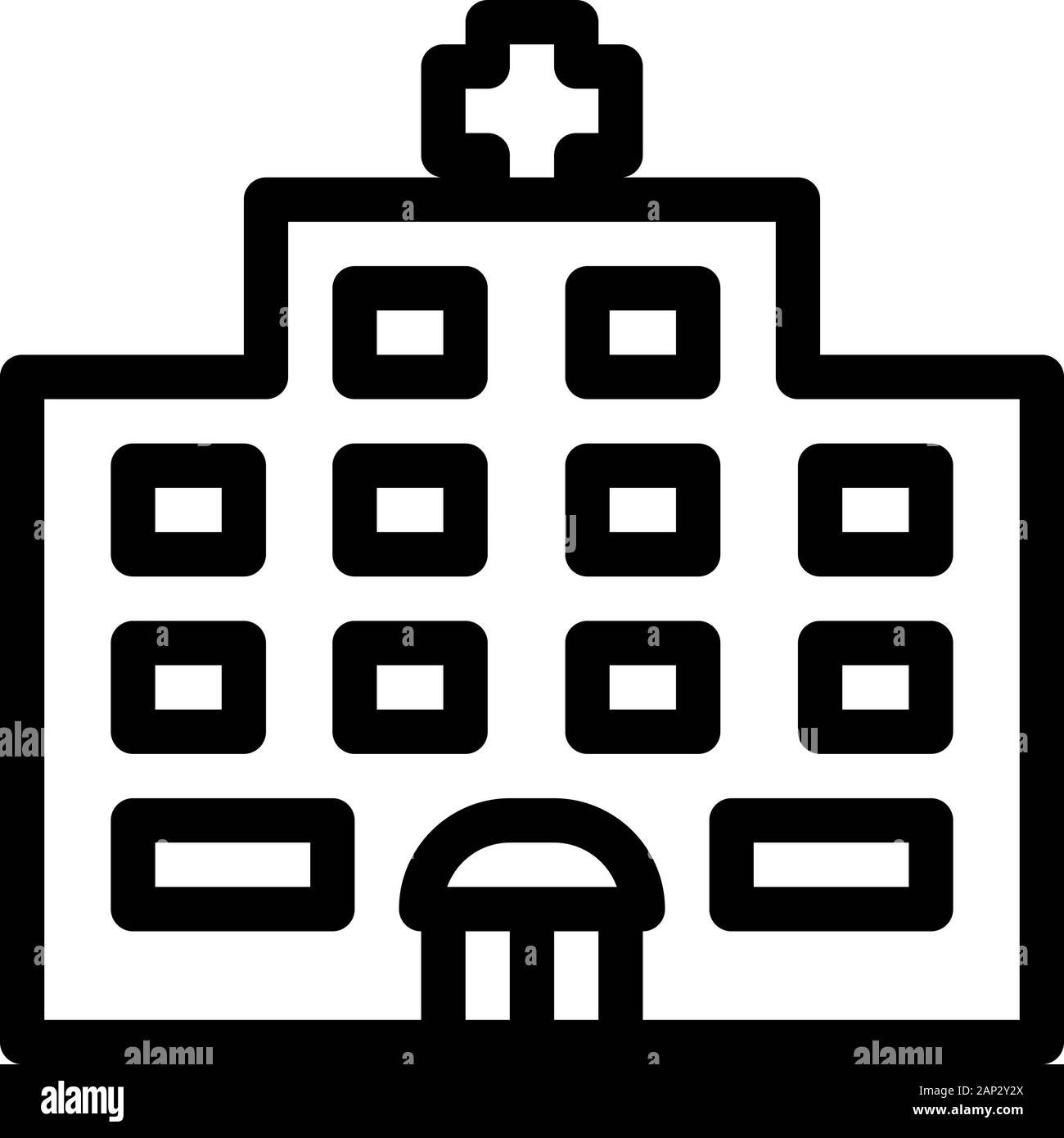 Krankenhaus Gebäude Symbol Vektor Kontur Abbildung Stock Vektor