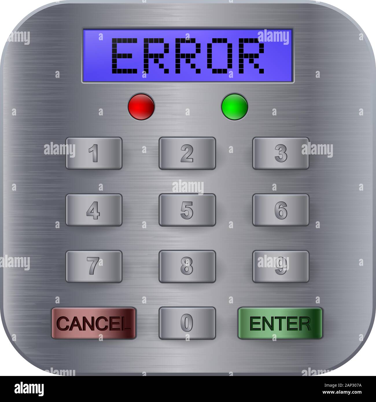 PIN-Code Kombination Control Panel. Blechschutz mit Zahlen Stock Vektor