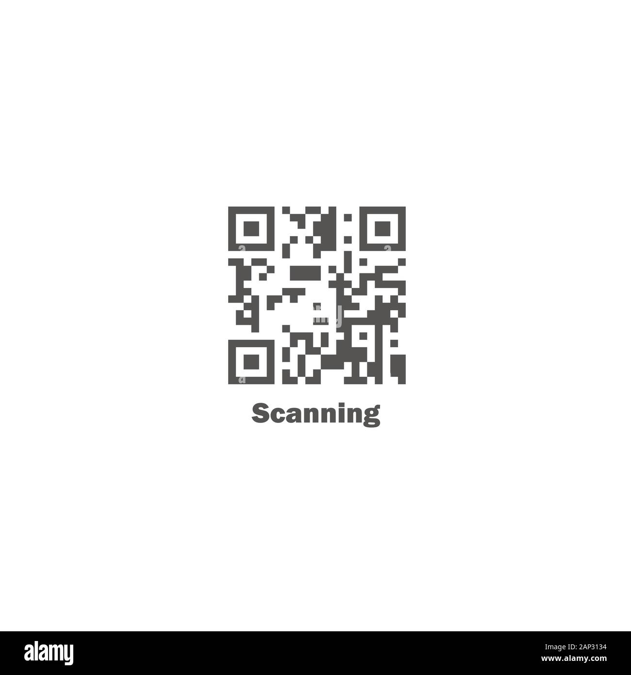 Grau flachbild Vektor QR-Code Symbol - auf isolierten Hintergrund Stock Vektor