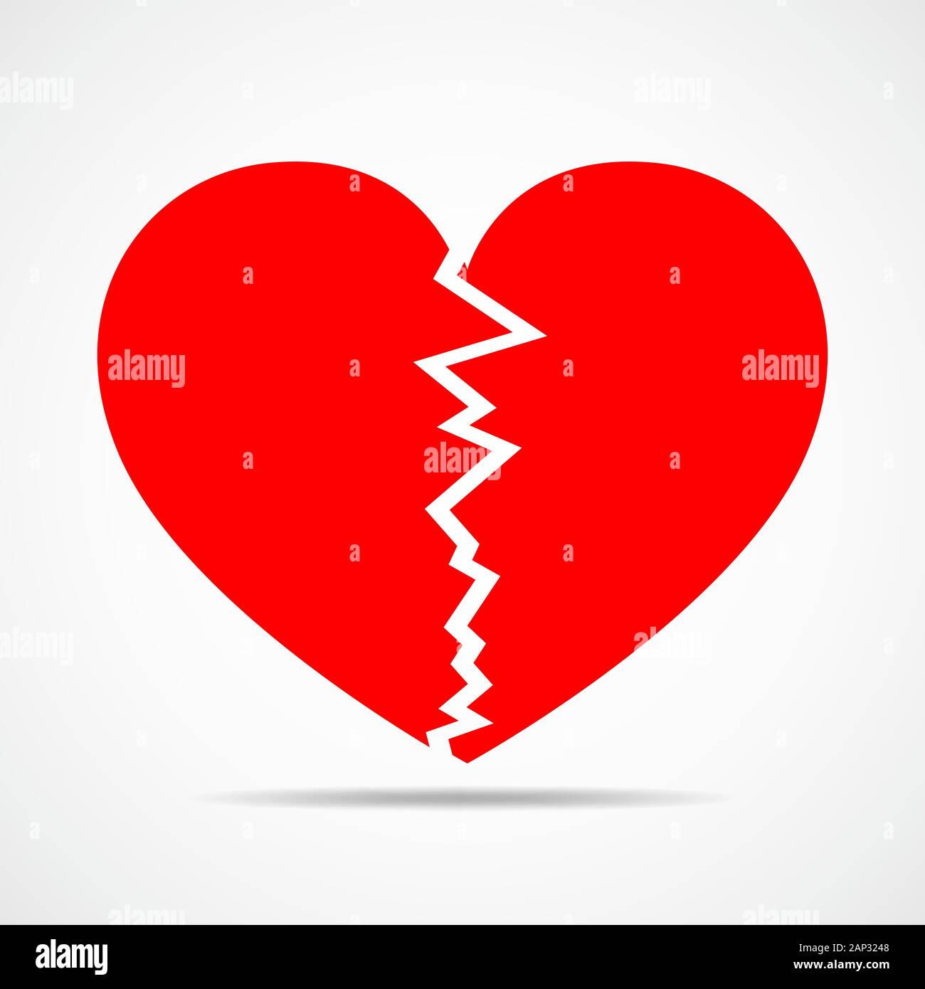 Zwei Seiten ein rotes Herz. Abstraktes Herz auf hellen Hintergrund in flacher Ausführung. Vector Illustration. Stock Vektor
