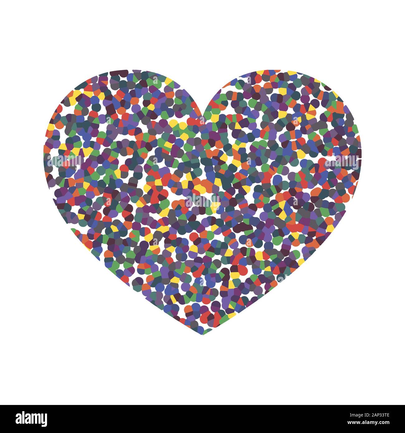 Farbige Herz Symbol. Abstraktes Herz auf weißem Hintergrund in flacher Ausführung. Vector Illustration. Herz als Symbol der Liebe. Stock Vektor