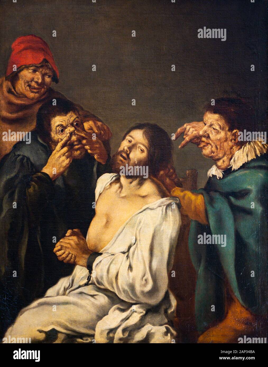 Die Verspottung Christi. 1630. Öl auf Leinwand. Von Karel Škréta (1610-1674). Belvedere Museum, Wien, Österreich. Stockfoto