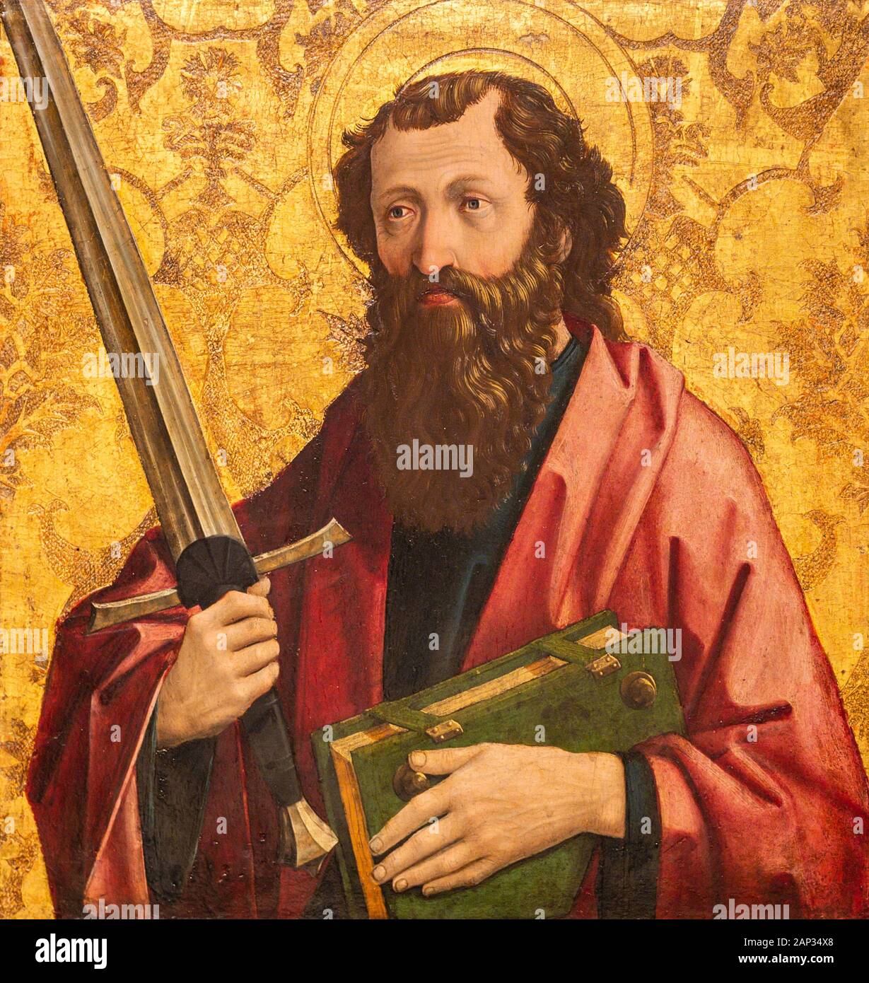 St. Paul. C. 1465. Malerei auf Schweizer Steinkiefer. Von Michael Pacher (ca. 1435-1498) Stockfoto