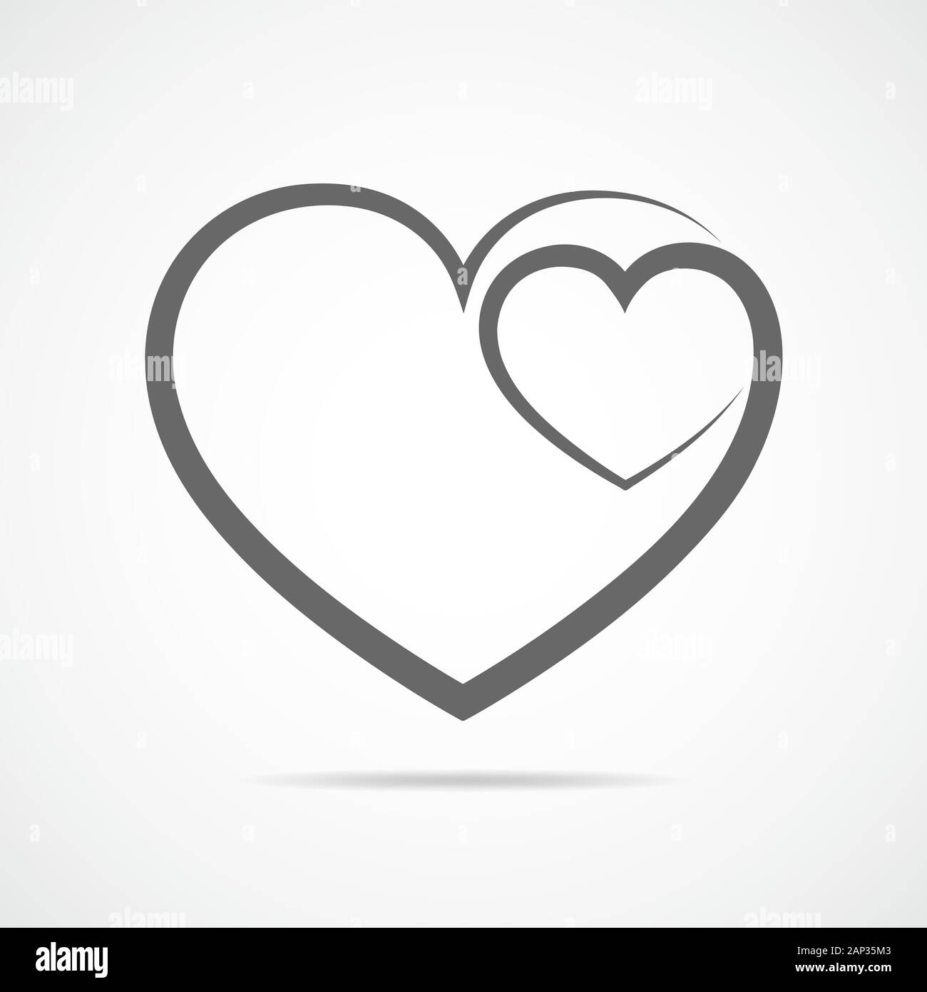 Abstraktes Herz Form Skizzieren Vector Illustration Grau Herz Symbol Im Flachen Stil Das Herz Als Symbol Der Liebe Stock Vektorgrafik Alamy