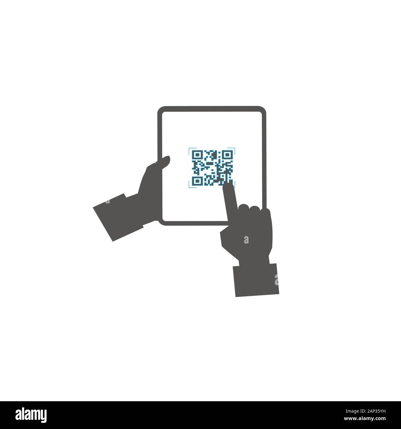 Online Zahlung, Überprüfung durch QR-Code Stock Vektor