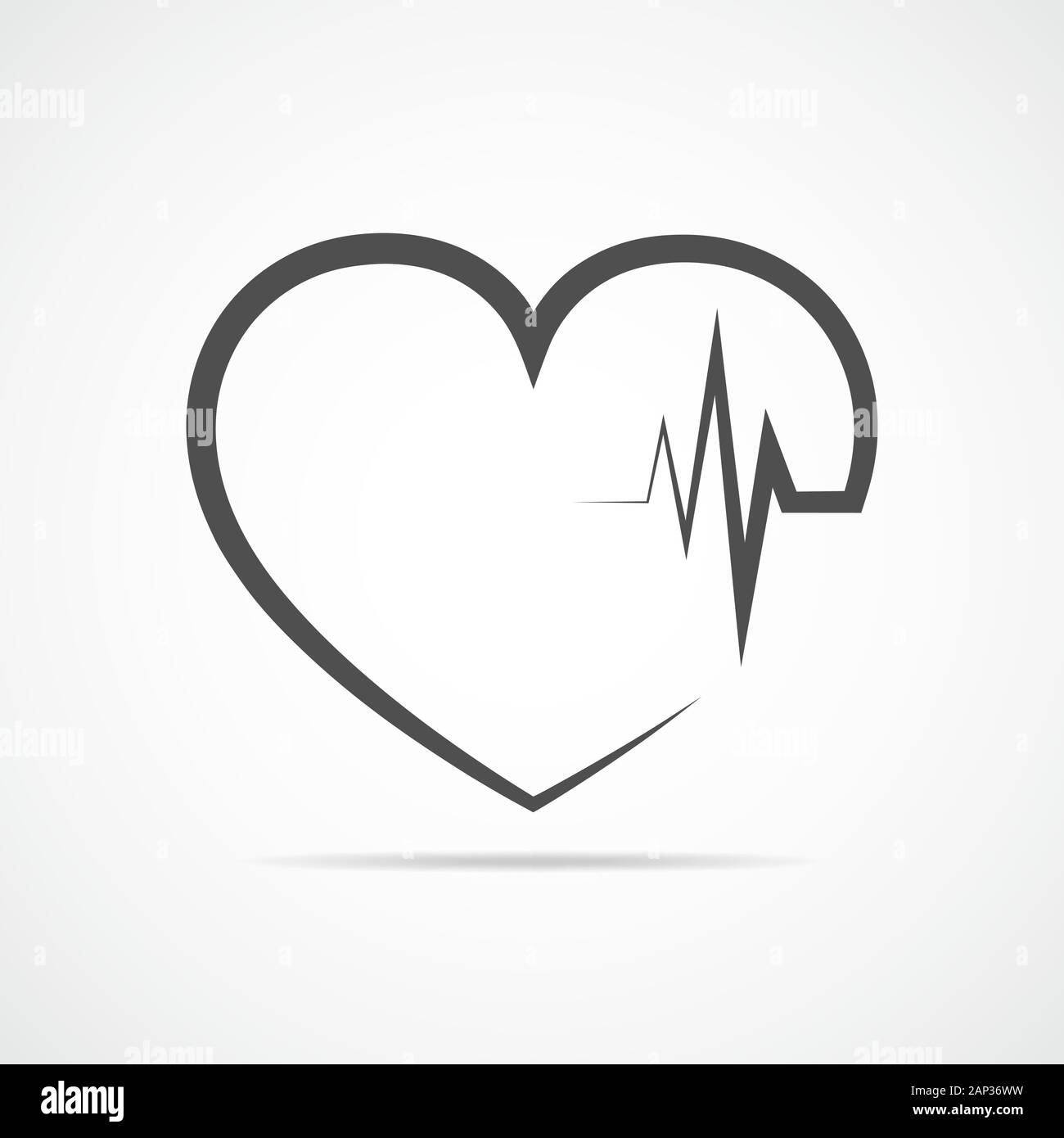 Grau Herz Symbol Mit Vorzeichen Herzschlag Vector Illustration Herzen Anmelden Flache Bauform Stock Vektorgrafik Alamy